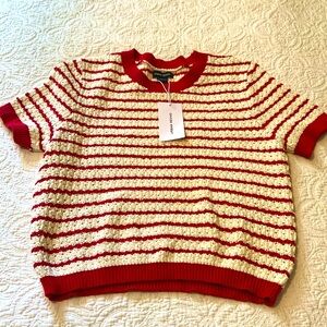 NWT URBAN REVIVO Short-sleeve Striped Sweater